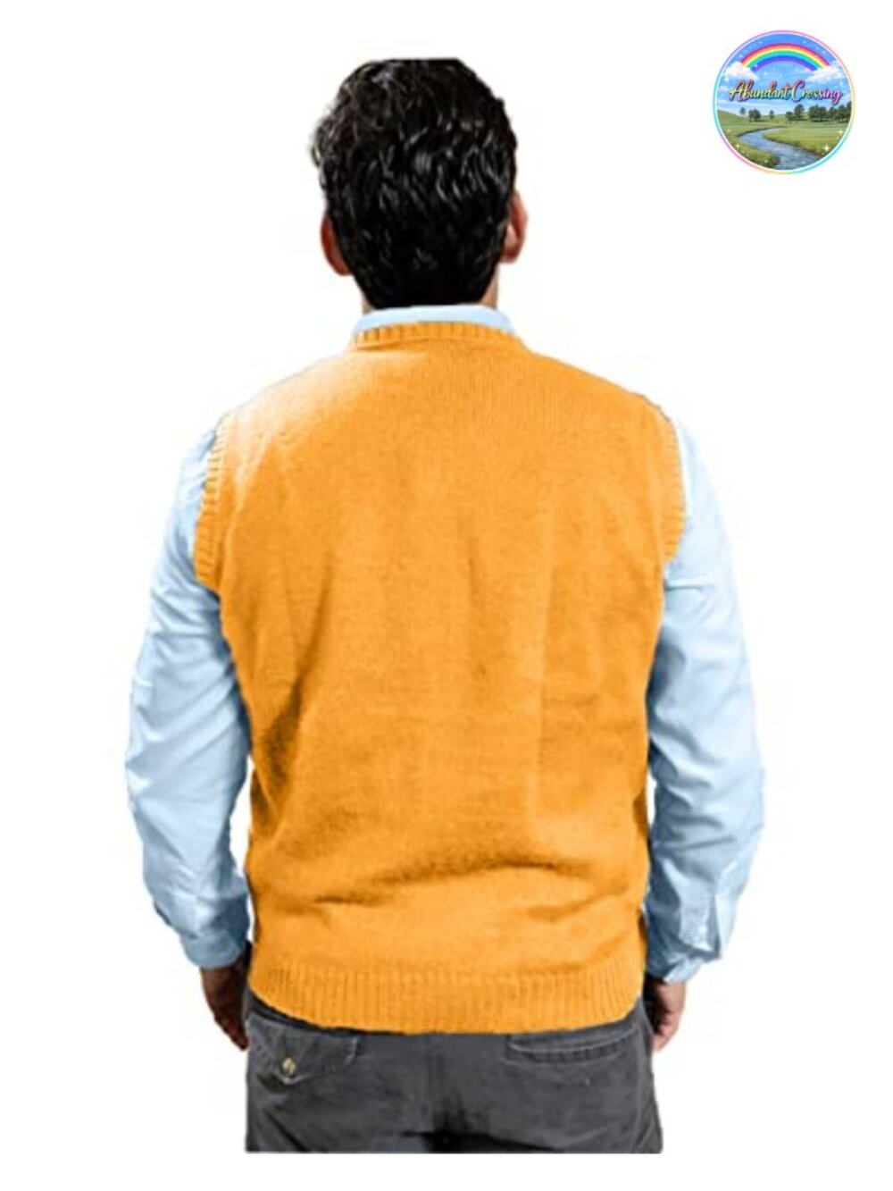 Men's Sleeveless V-Neck Argyle Cardigan Sweater Vest Alpaca Wool